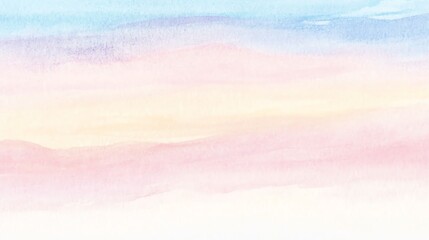 A soft watercolor gradient blending pastel hues of blue, pink, and cream, creating a serene and calming atmosphere.