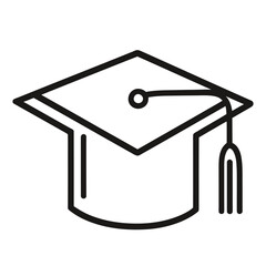 A simple illustration of a graduation cap, symbolizing academic achievement and celebration.