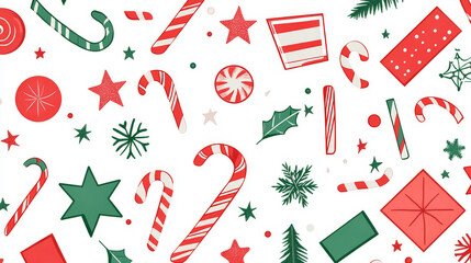 Candy cane frame collection in red and green spiral. Geometric shapes - star, rectangle, oval and circle sweet confectionery lines. Decorative holiday borders for Christmas or winter festive designs.