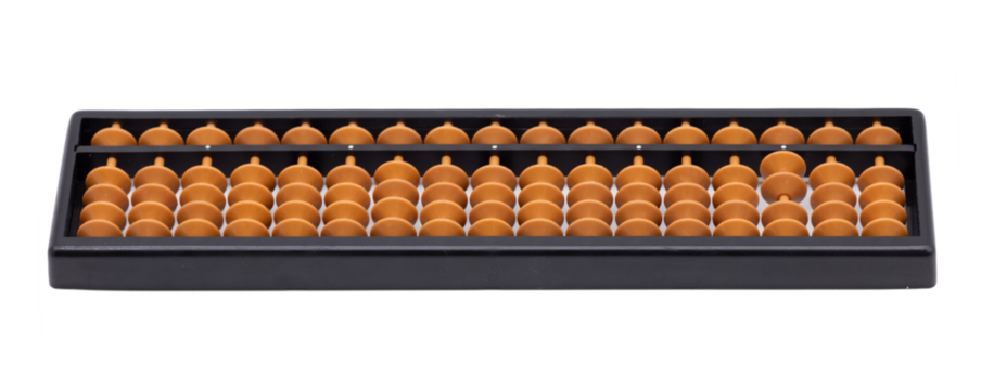 Small abacus isolated on transparent background (PNG File)