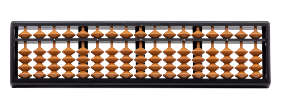 Small abacus isolated on transparent background (PNG File)