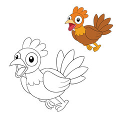 A lively running turkey with detailed feathers and motion lines, perfect for coloring. Great for kids and adults to enjoy a fun and festive creative activity!