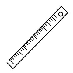 A simple illustration of a ruler, used for measuring lengths and drawing straight lines.