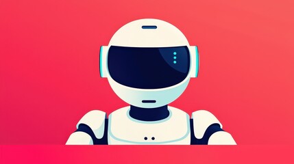 Obraz premium Illustrative Robot Character with Modern Design on Color Background