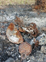 photo of burnt and rusty iron
