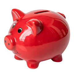 red piggy bank saving
