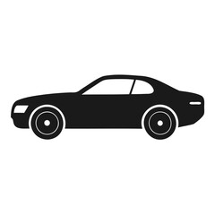 Simple silhouette of a classic car, black silhouette of a small car