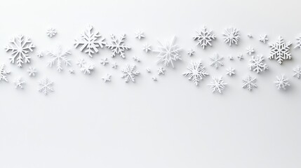 White Snowflakes on a Soft White Background for Winter Themes