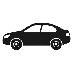 Simple silhouette of a classic car, black silhouette of a small car