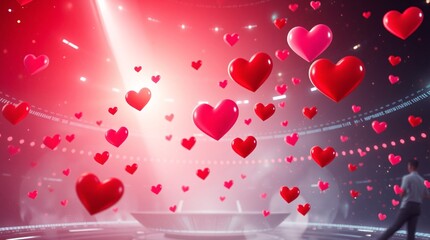 Obraz premium Symbolic Red Heart Floating Freely in the Breeze