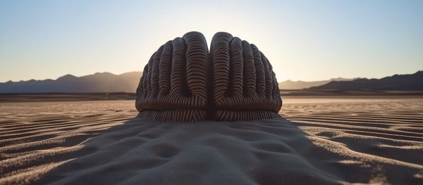 Desert brain sculpture sunset landscape