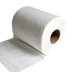 Fototapeta premium White tissue paper roll isolated on transparent background