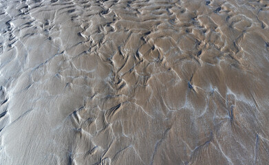 Ripples in sand at beach