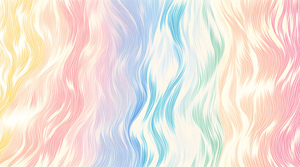A pattern of wavy lines in pastel colors, creating an abstract background with a sense of movement and depth
