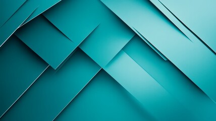 Fototapeta premium Abstract Teal Geometric Background: Layers and Lines