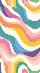 A pattern of wavy lines in pastel colors, creating an abstract background with a sense of movement and depth
