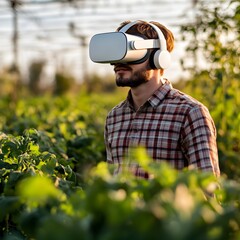 Fototapeta premium man in the garden