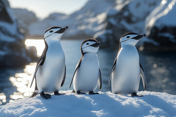 Fototapeta premium penguin in snow