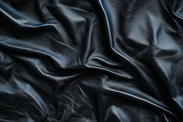 Obraz premium Black leather texture with wrinkles and shadows. Neural network AI generated