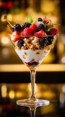 Elegant Yogurt Parfait with Fresh Berries and Granola - A Delicious and Healthy Breakfast