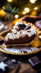 A Festive Chocolate Pie Slice, Perfect for the Holidays