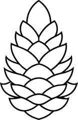Pine Cone Line Art Vector – Minimalist Black Botanical Illustration