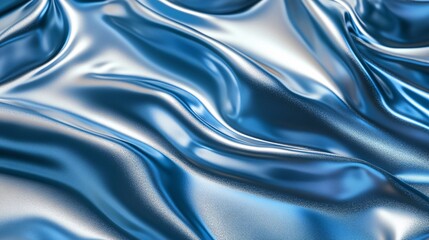 Fototapeta premium A shiny metallic blue surface with soft reflections and a brushed texture