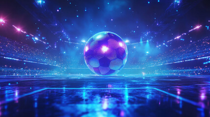 Fototapeta premium Yellow stadium concert show light isolated set. Blue spotlight reflector effect vector realistic soccer projector lamp glow. 3d football disco sparkle with blur for fun arena entertainment design