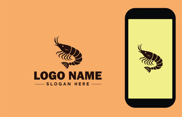 Seafood Restaurant icon Fish restaurant Seafood eatery Oceanic cuisine establishment flat logo sign symbol editable vector