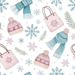 Winter Fashion Seamless Pattern
