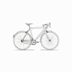 Fototapeta premium Minimalistic bicycle line drawing on white background, modern art