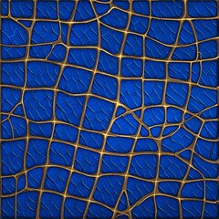 Vibrant Blue and Gold Abstract Texture with Intricate Patterns