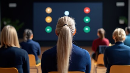 Team Workshop in Natural Light with Focus on Participants Engaged in Learning Session with Visuals