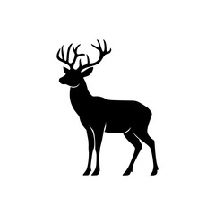 Deer silhouette With white background