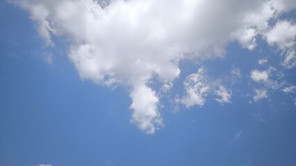 Summer blue sky cloud gradient light white background. Gloomy vivid cyan landscape in environment day horizon skyline view spring wind