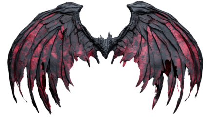 red wings isolated on black