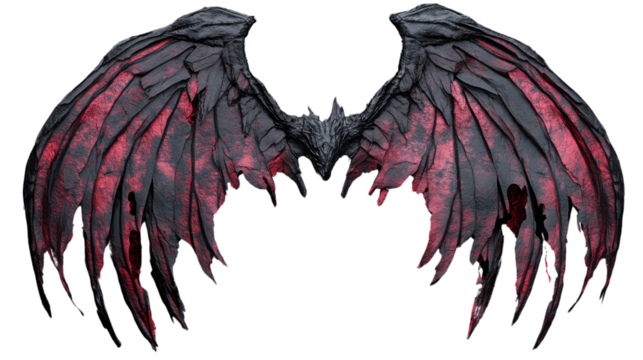 red wings isolated on black