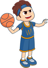 Creative Basketball Illustration of a Boy in Action