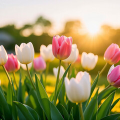 Fototapeta premium tulips in the garden