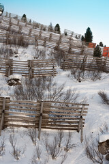 Avalanche Protection Barriers at Mayrhofen, Zillertal 3000 ski area, next to Harakiri slope, the steepest slope in Austria