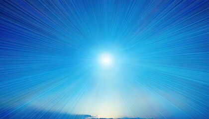 Obraz premium radiant blue sunburst with dynamic light rays, glowing center and abstract sky background for energy, spiritual, and design themes