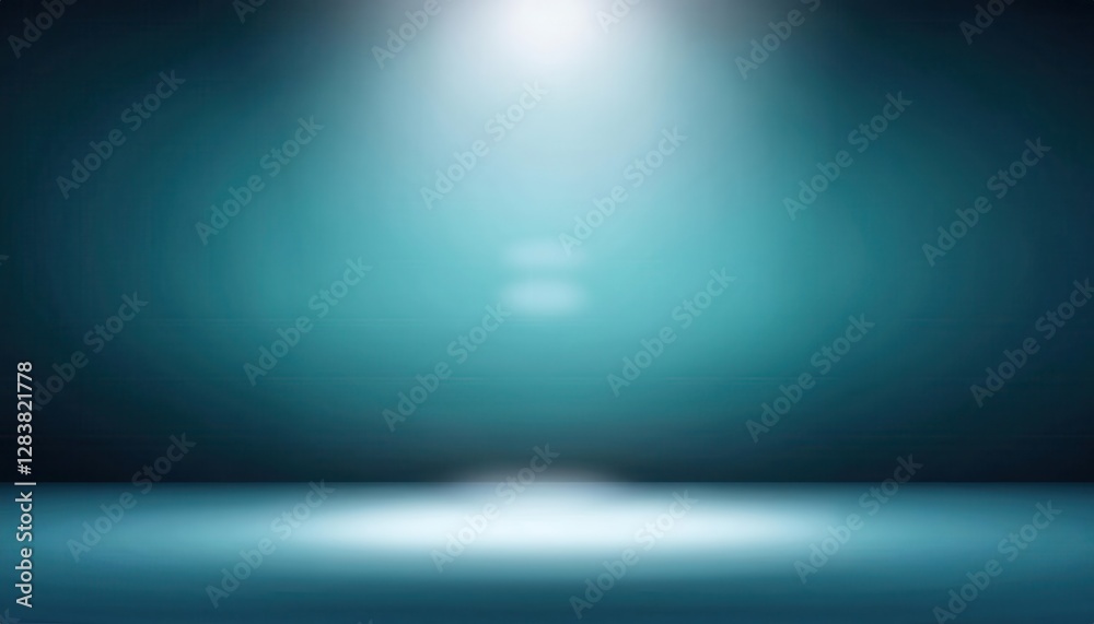 Leinwandbilder dramatic blue spotlight on empty stage with soft gradient background, perfect for presentation perfo