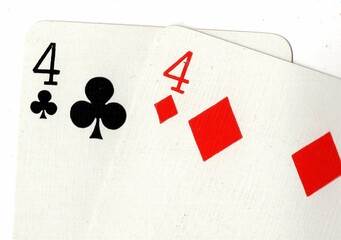 Close up of a hand of vintage playing cards