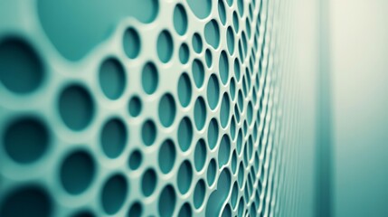 Abstract Teal Perforated Metal Surface Texture Background