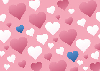 Valentine's background with a love pattern and blue as an accent