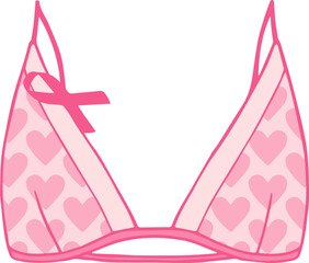 Soutien-gorge triangle avec motifs cœurs