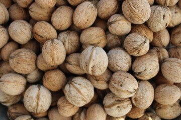 walnuts on wooden background