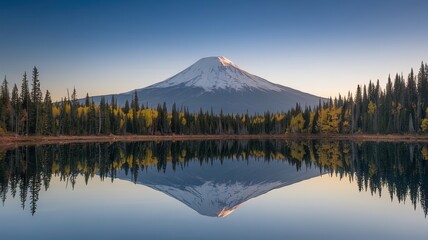 Reflection of Mount Fuji in Tranquil Lake