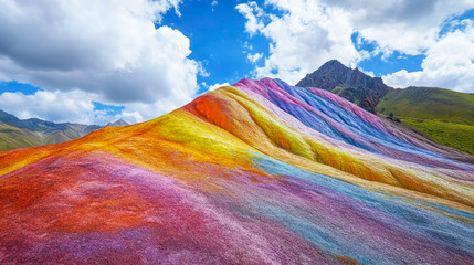 Vibrant Rainbow Mountains: A Natural Spectacle of Colorful Peaks