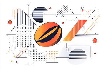 Obraz premium Abstract Coffee Bean Design with Geometric Shapes and Colors